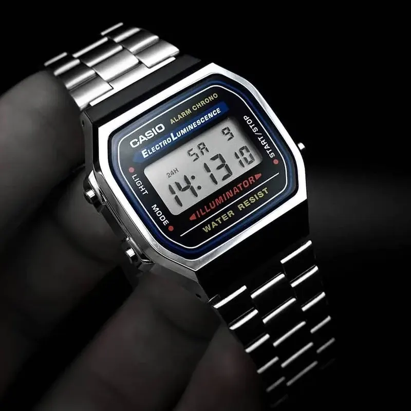 Casio Digital Vintage Chrome Plated Men's Watch- A168WA-1WDF